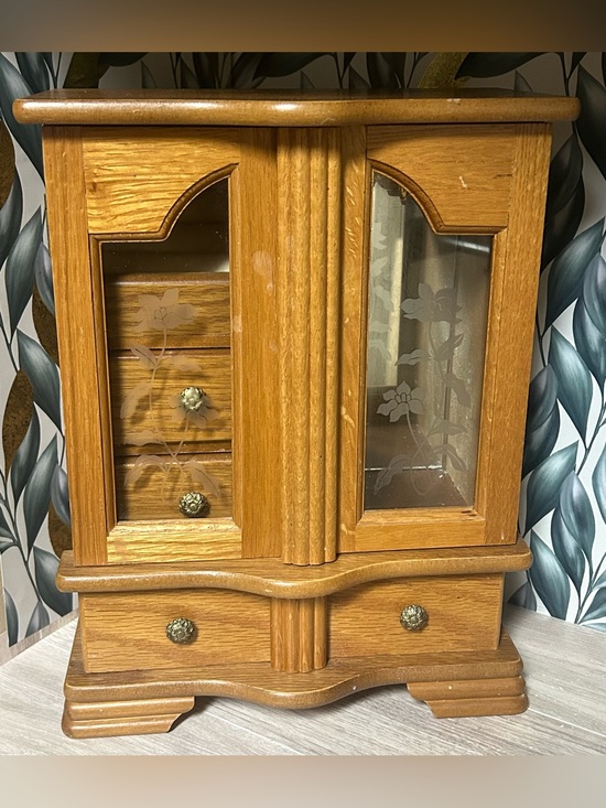 Other - Vintage Wood Jewelry Armoire